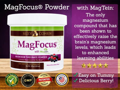 MagFocus mixed berry powder scoop ready for convenient daily dose.