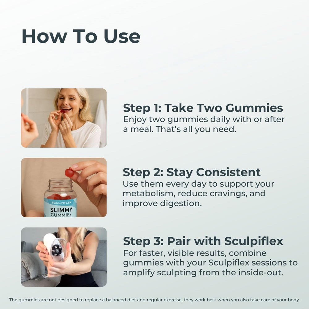 Vegan label and clean ingredient emphasis on SCULPIFLEX Gummies