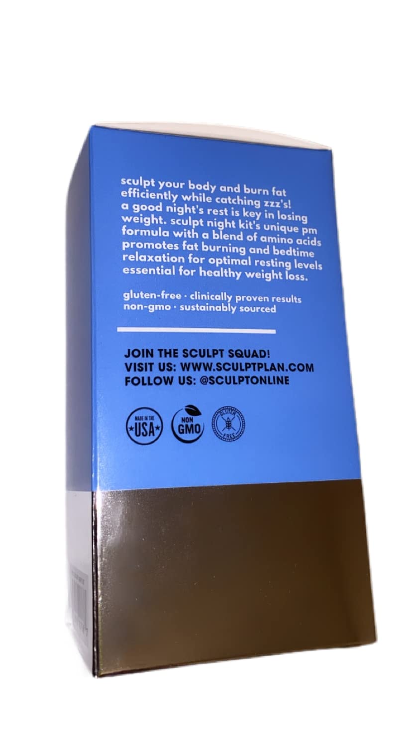 SCULPT Night Kit spoon with ingredients, emphasizing natural formulation.