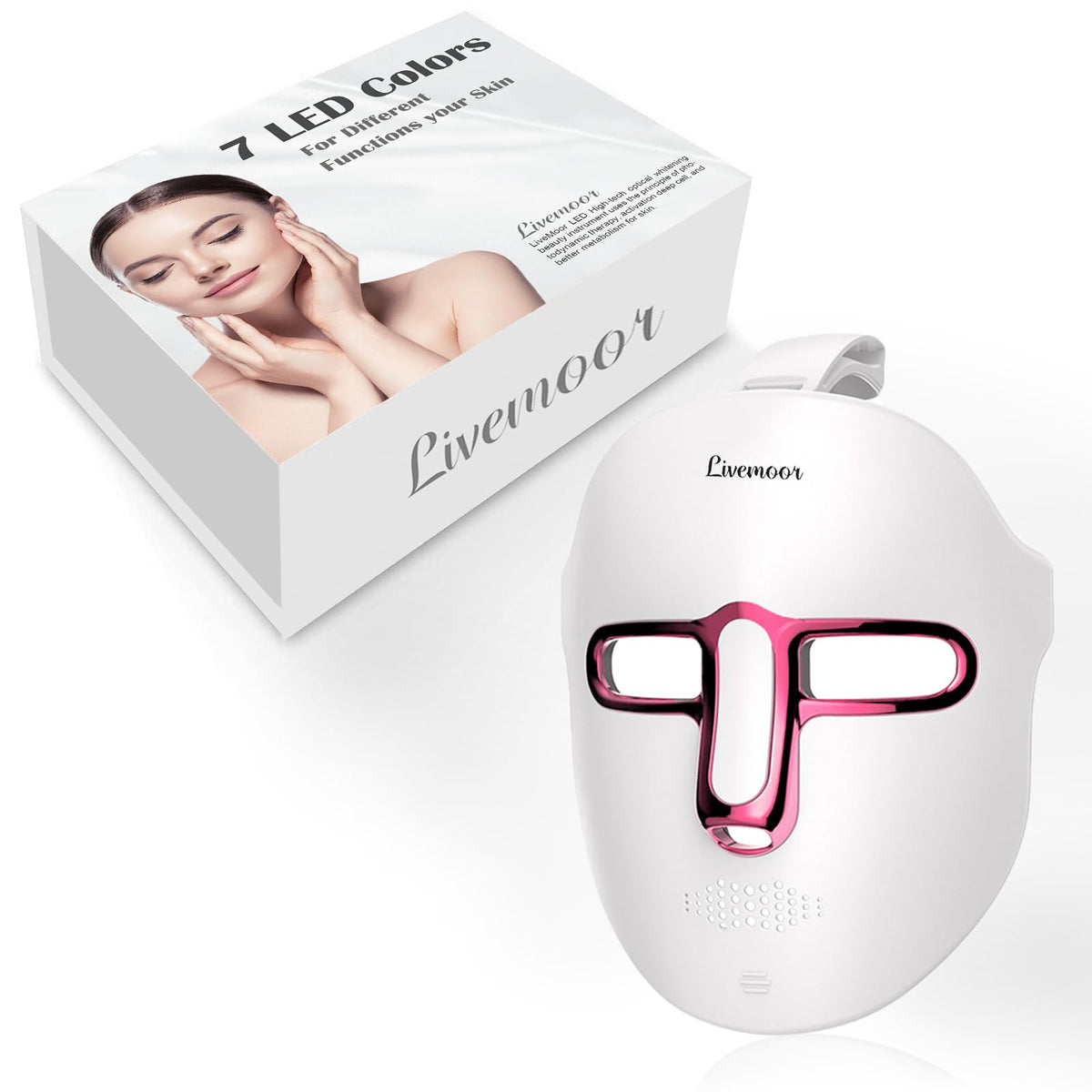 SDKWDH face mask on face for at home red light therapy and relaxation