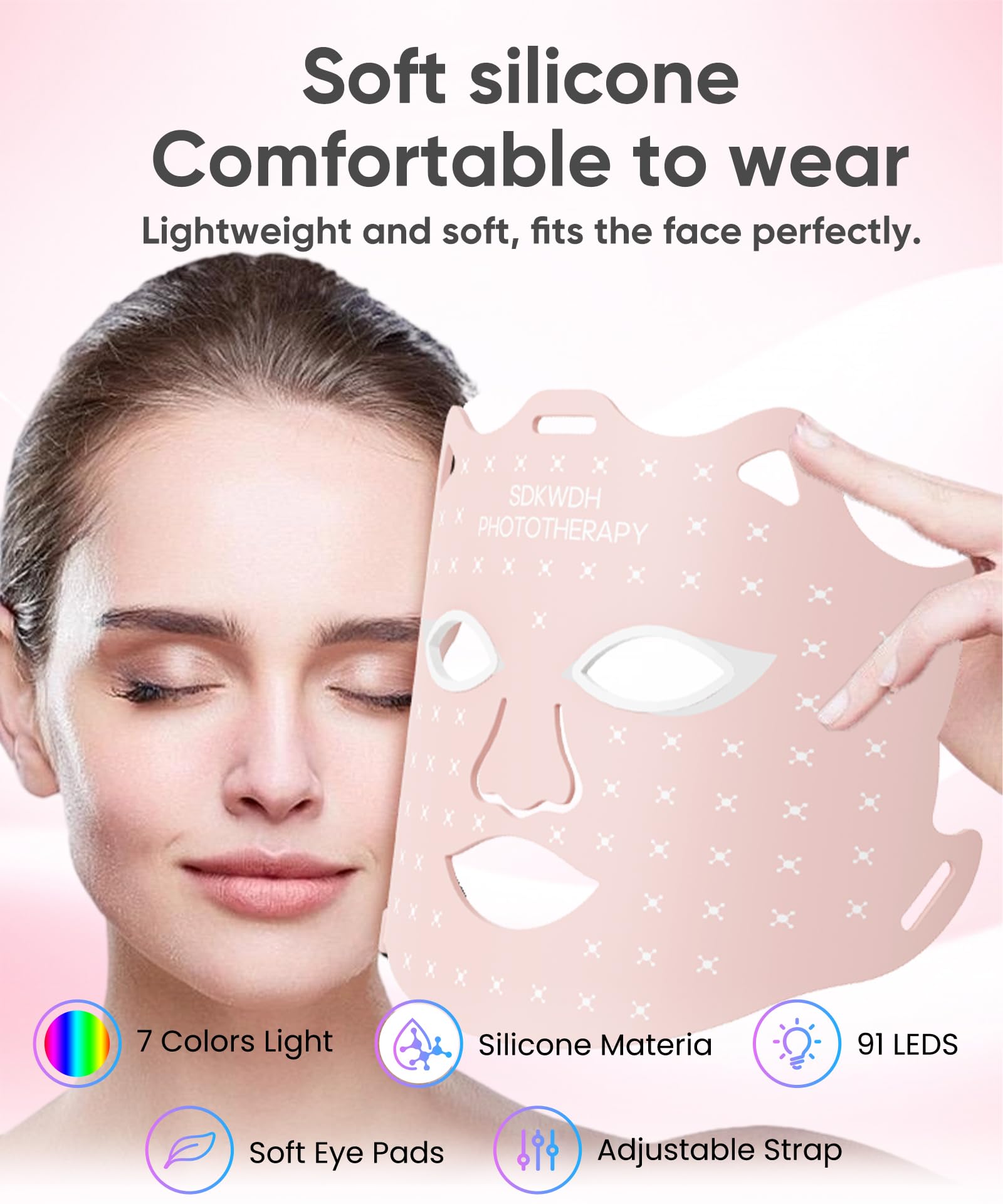 SDKWDH eye shield protects eyes during at-home light therapy sessions.