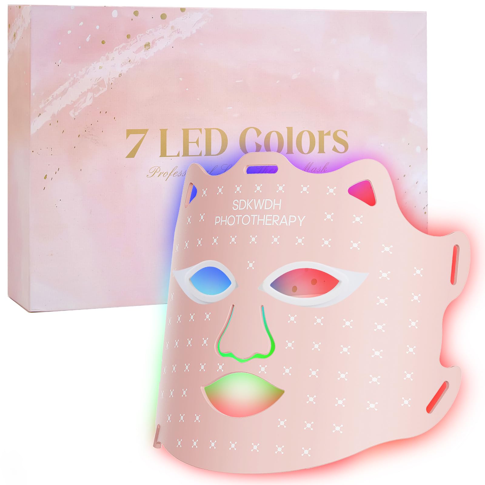 SDKWDH pink LED face mask for convenient at-home therapy sessions