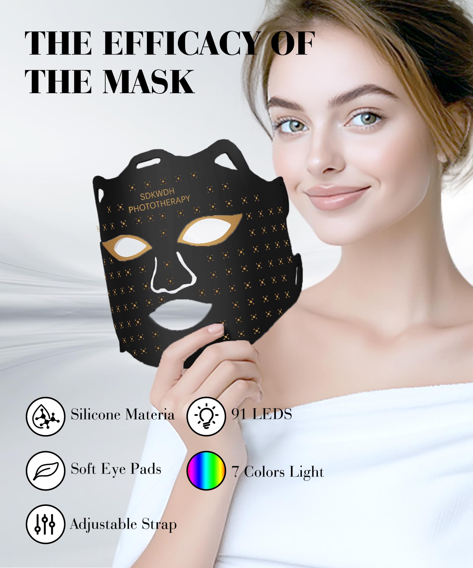 SDKWDH red light mask with seven-color LED options for personalized routines