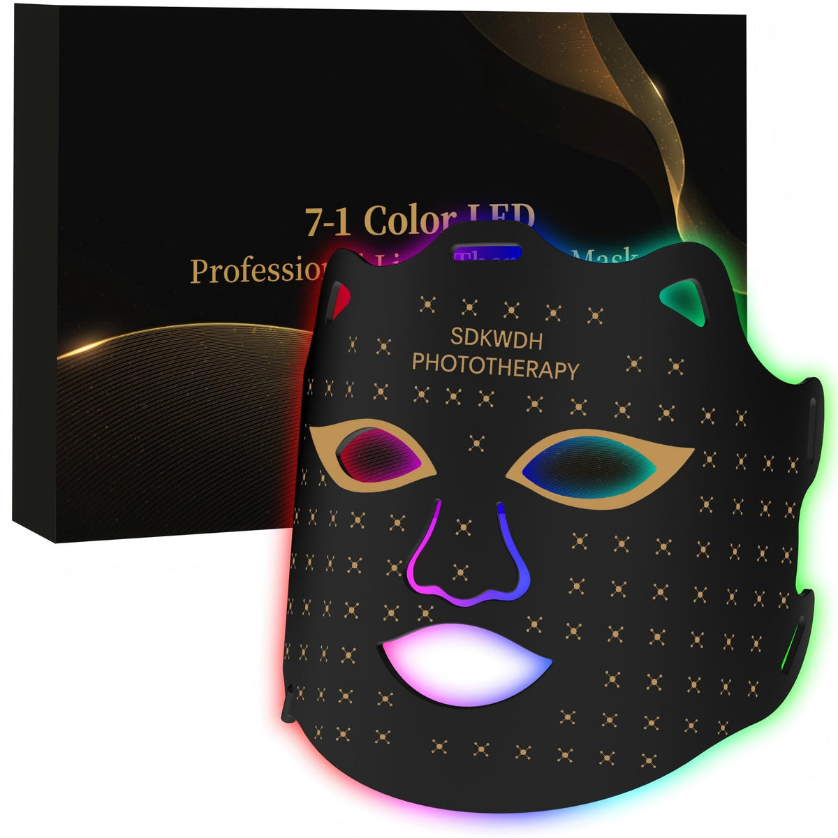 SDKWDH red light mask close-up showing comfortable silicone fit for home use