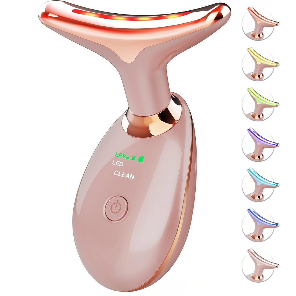 SDKWDH red light therapy device for face and neck with seven color modes offering skin refresh.