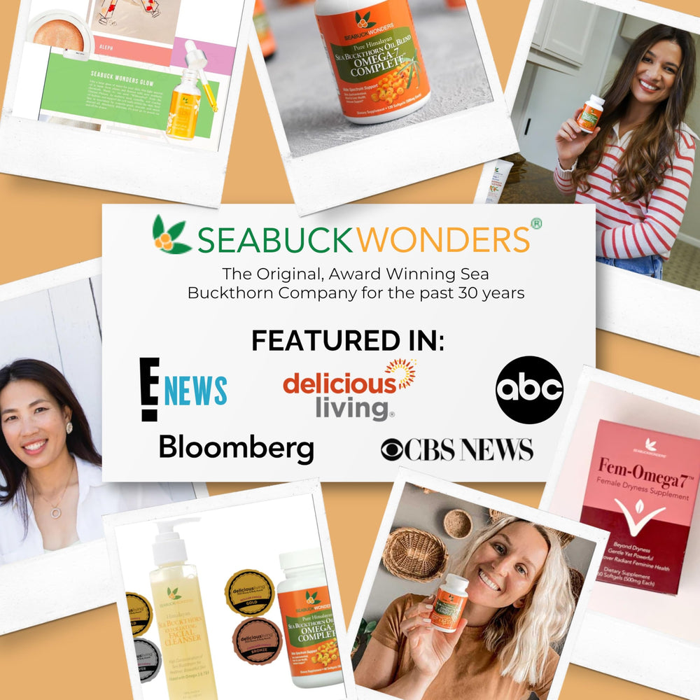 SEABUCKWONDERS Sea Buckthorn Oil label highlighting organic and kosher certifications