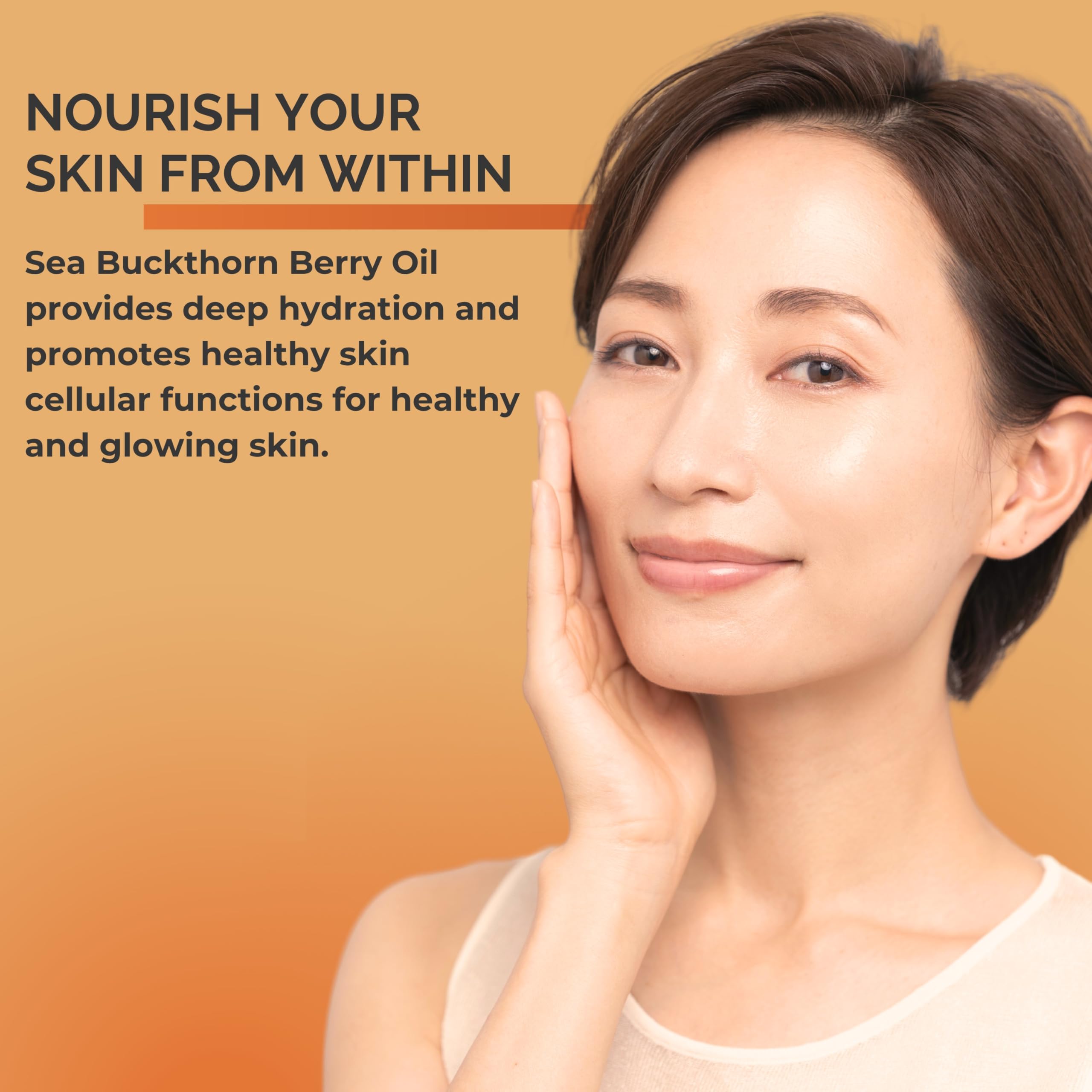 SEABUCKWONDERS Sea Buckthorn Oil bright orange hue on skin surfaces
