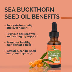 SEABUCKWONDERS sea buckthorn seed oil dropper cap for precise dosing