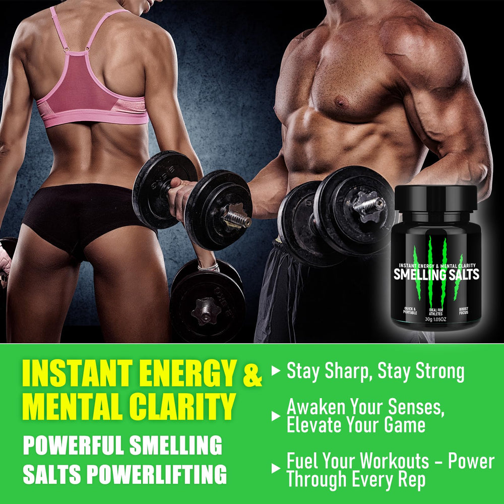 Powerlifter staying focused during a session with SEAJEA salts