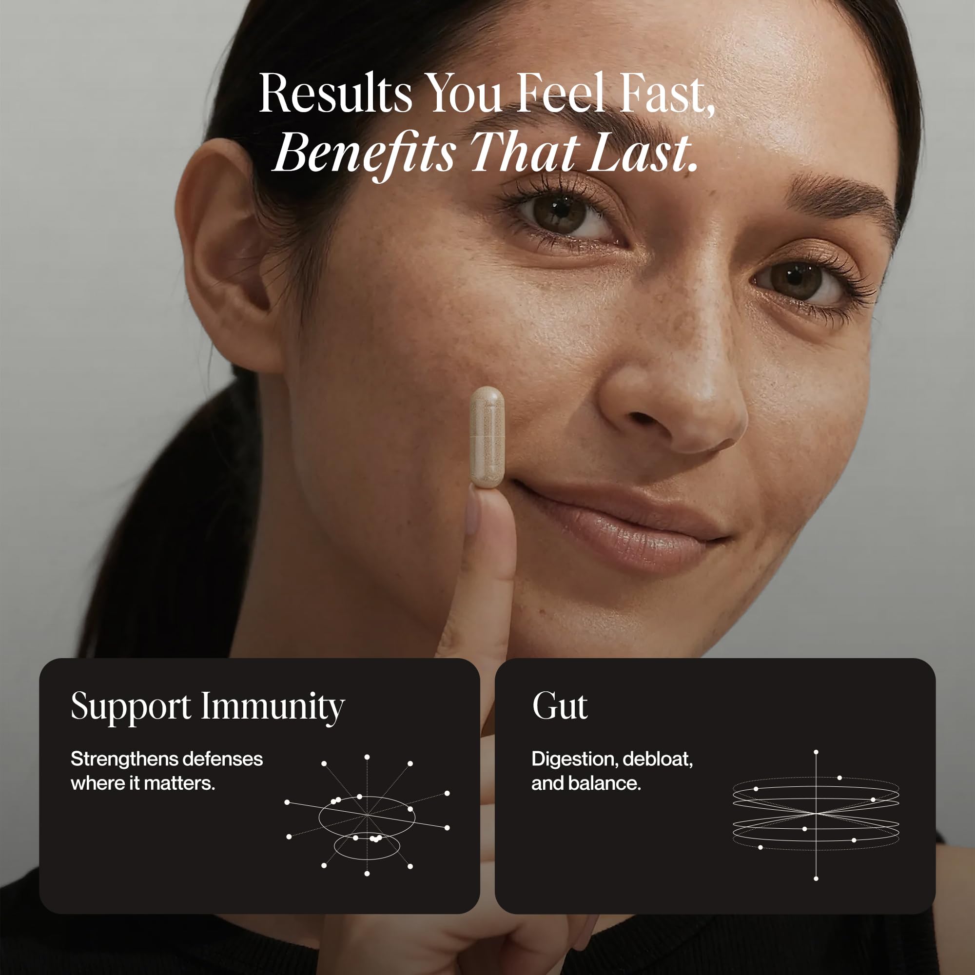 BiomeBalance label detail indicates science-backed postbiotics for gut health.