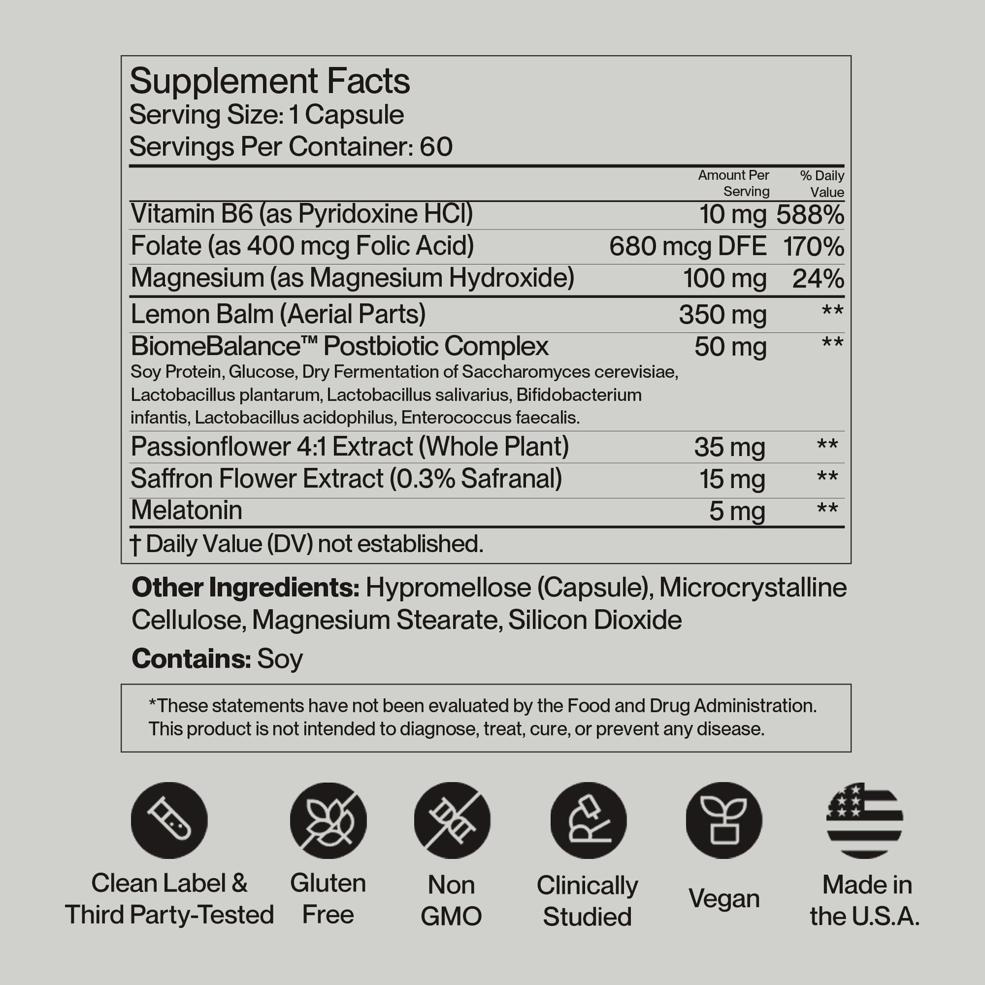 SecondKind Mood Balance retail packaging with saffron and lemon balm imagery.