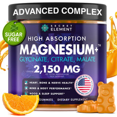Secret Element Magnesium Glycinate bottle pour shows convenient daily supplementation.