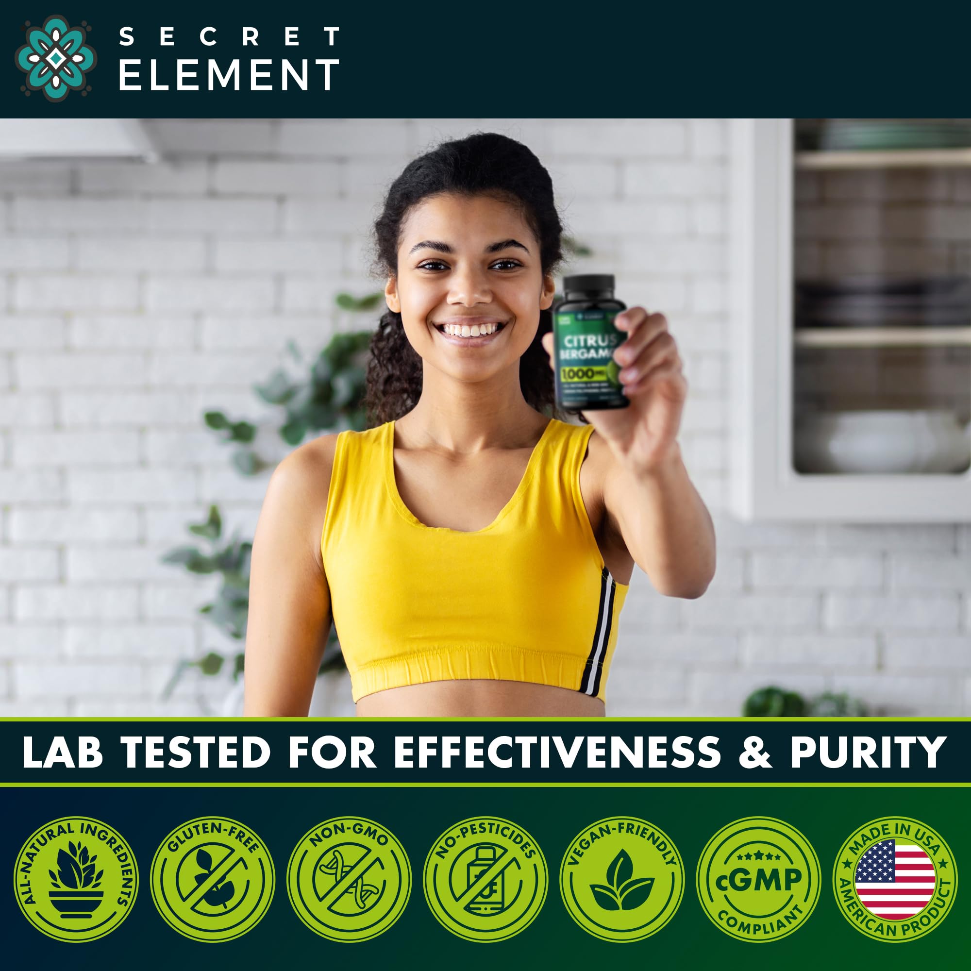 Secret Element Bergamot capsules 2-pack ready for daily wellness.