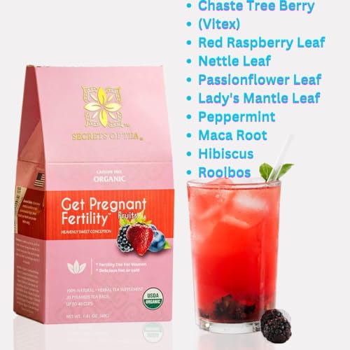 Secrets Of Tea Fertility Tea sachet steeping to reveal two servings per bag