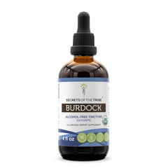 Secrets of the Tribe Burdock organic bottle with dropper for alcohol-free herbal support