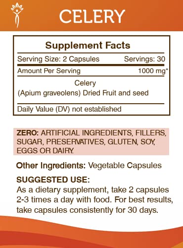 Secrets of the Tribe Celery capsules closeup highlighting a potent celery extract.