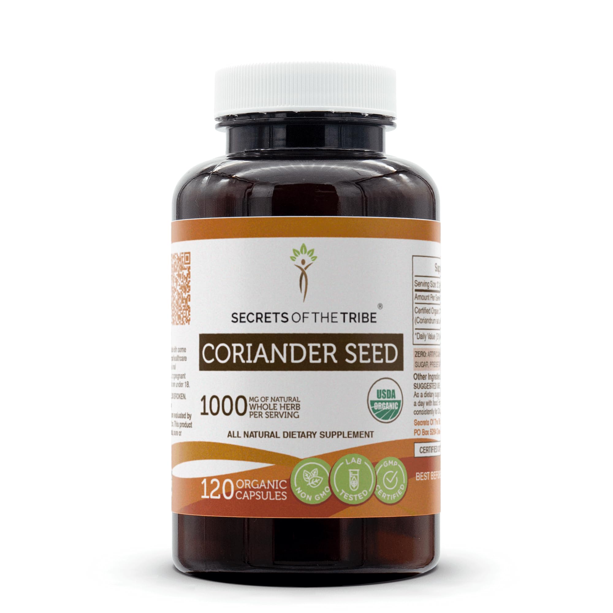 Secrets of the Tribe Coriander Seed capsules bottle for daily wellness.
