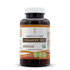 Secrets of the Tribe Coriander Seed capsules bottle for daily wellness.