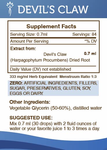 Secrets of the Tribe Devils Claw tincture pour on a spoon for convenient dosing.