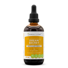 Secrets of the Tribe Dream Secret bottle close-up, premium sleep blend for calm evenings.