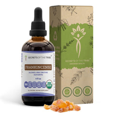 Secrets of the Tribe Frankincense USDA Organic bottle pour for clean, alcohol-free use