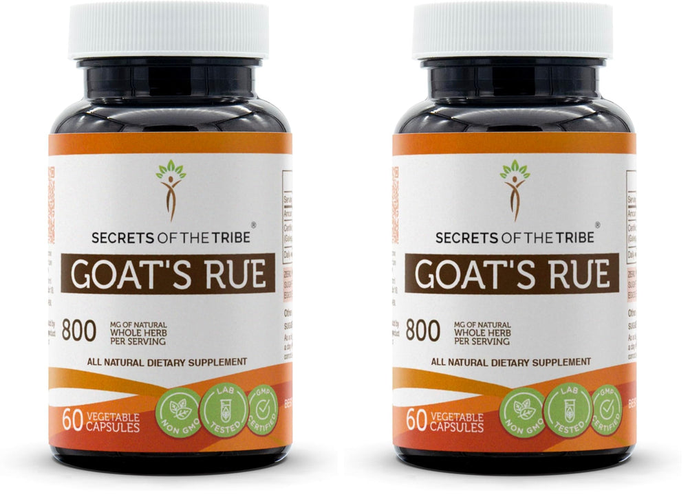 Secrets of the Tribe Goat's Rue bottle front, ready for daily supplementation.