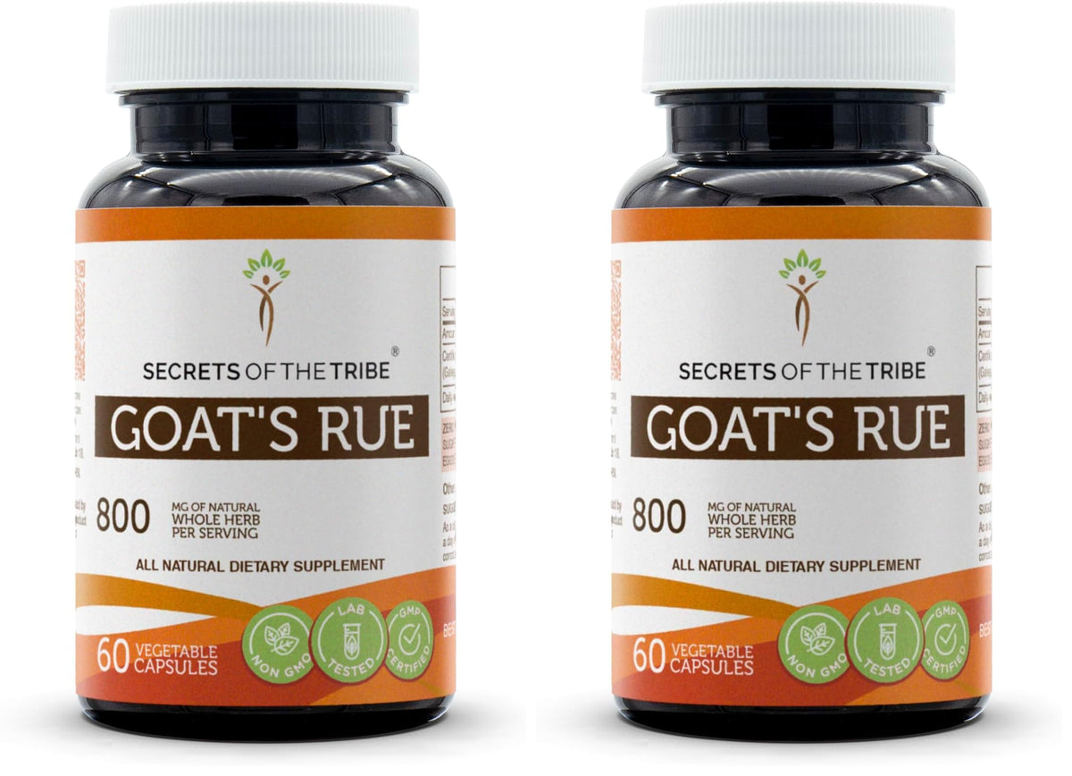 Secrets of the Tribe Goat's Rue bottle front, ready for daily supplementation.