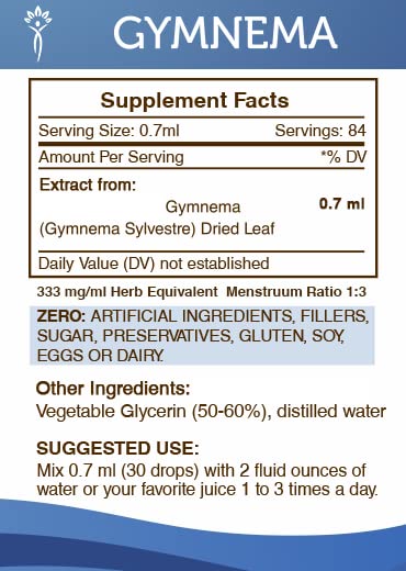 Secrets of the Tribe Gymnema Tincture USA manufacturing badge indicating quality.