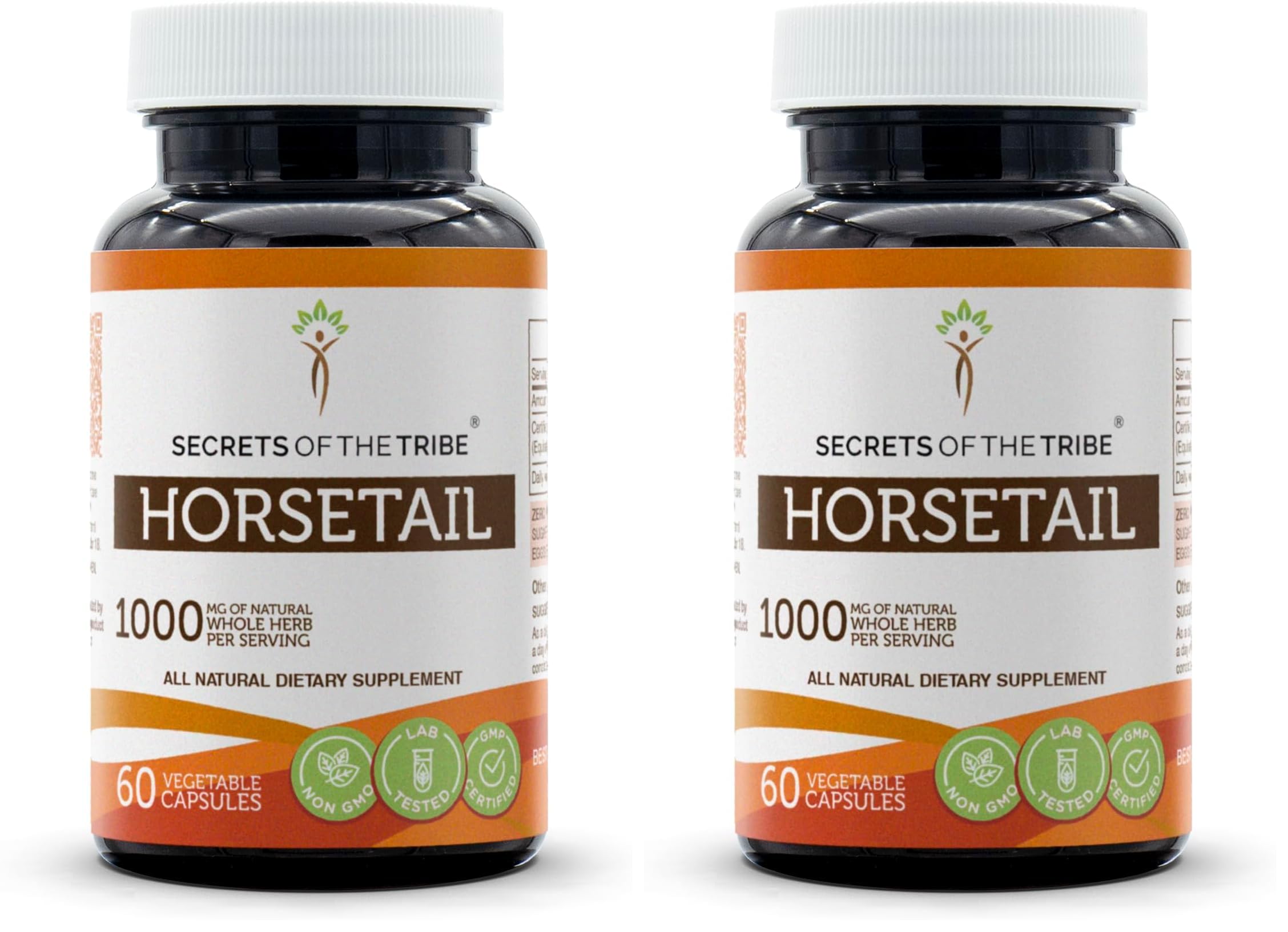 Secrets of the Tribe Horsetail bottle front showing high potency herbal capsules for daily use