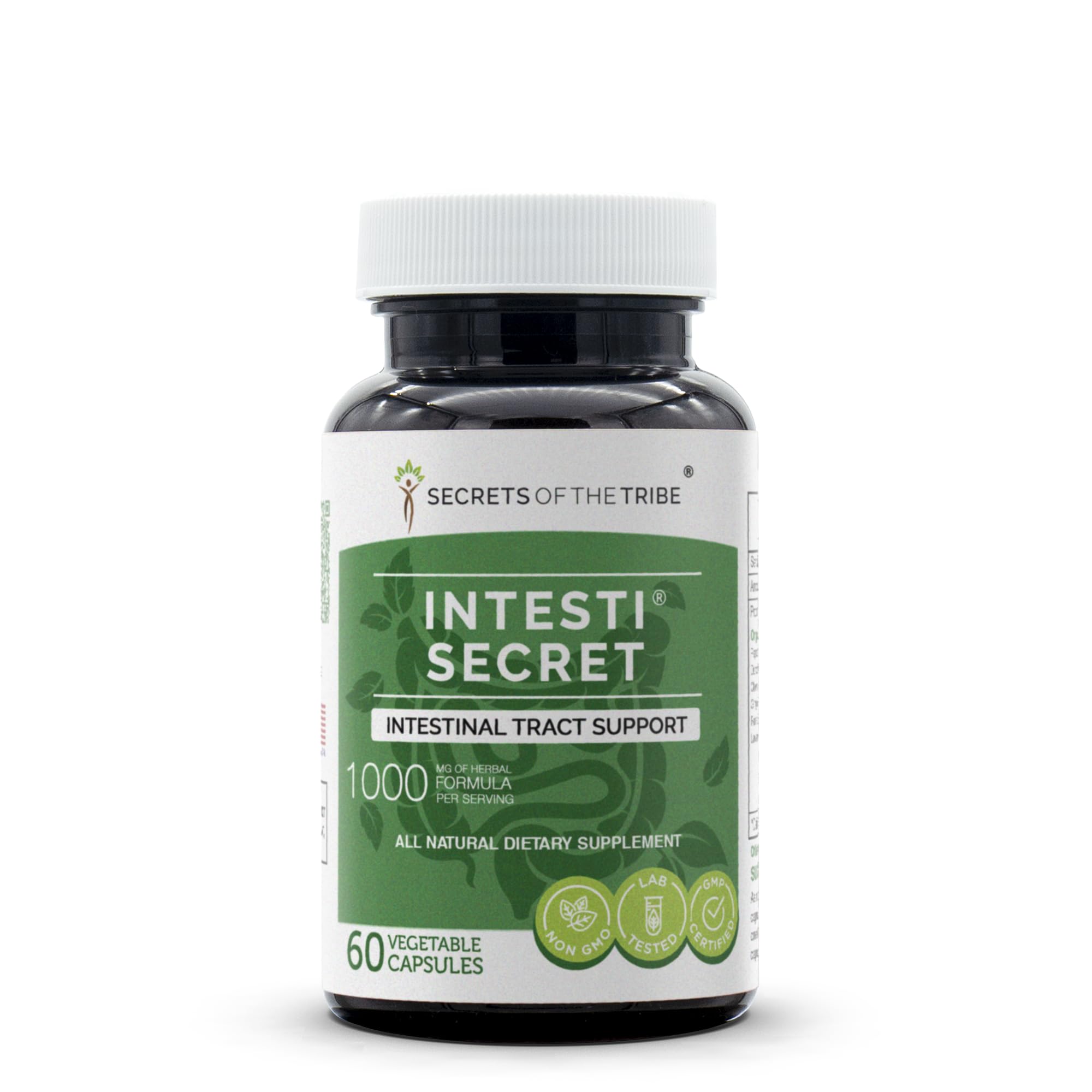 Secrets of the Tribe Intesti Secret bottle for daily gut support.