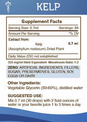 Secrets of the Tribe kelp tincture packaging highlighting compact 2 oz bottle