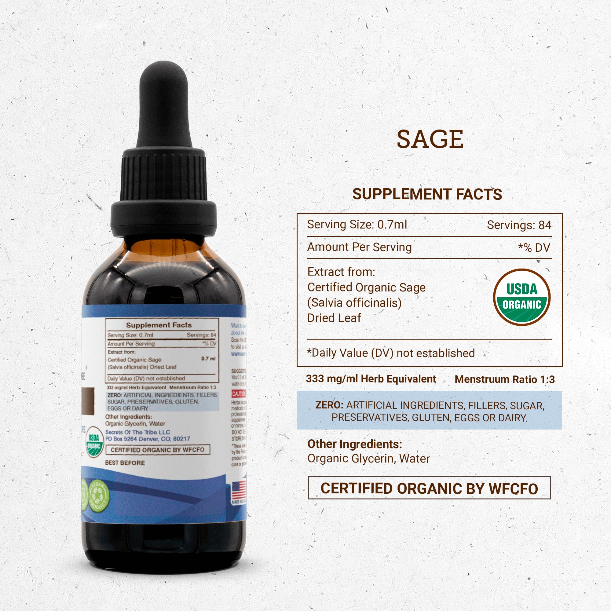Secrets of the Tribe lab-tested badge highlights purity and safety.