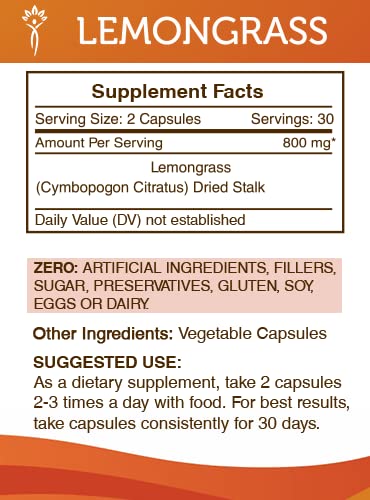 Secrets of the Tribe Lemongrass label detail showing clear ingredient transparency