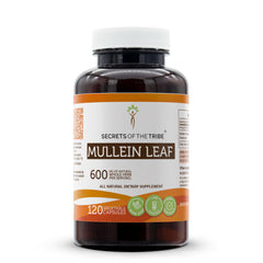 Secrets of the Tribe Mullein Leaf Capsules bottle front for easy daily use