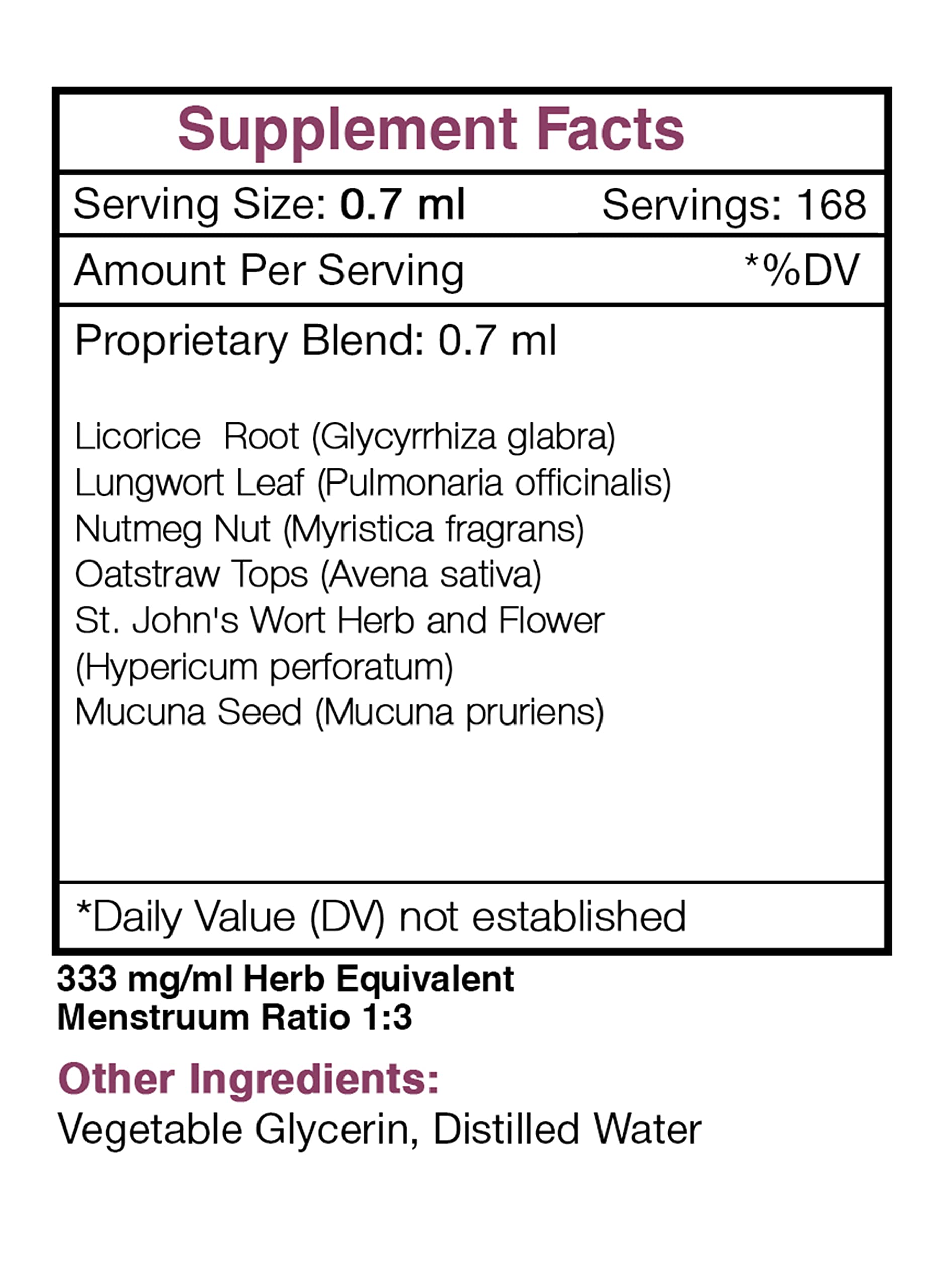 Close-up of Quit Secret ingredients like licorice and St. John's Wort for herbal clarity.