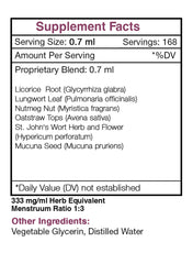 Close-up of Quit Secret ingredients like licorice and St. John's Wort for herbal clarity.