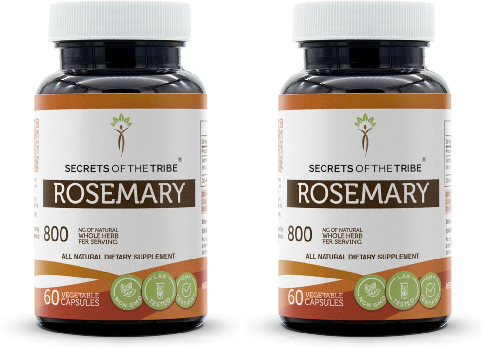 Secrets of the Tribe Rosemary capsules bottle shows convenient daily supplement