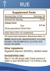 Secrets of the Tribe Rue bottle pour, convenient dosing in daily routines.