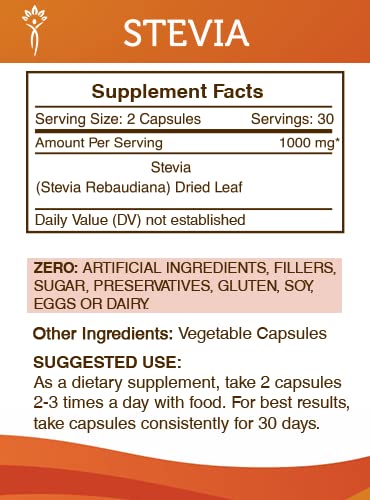 Label detail on Secrets of the Tribe Stevia emphasizing testing and clean ingredients