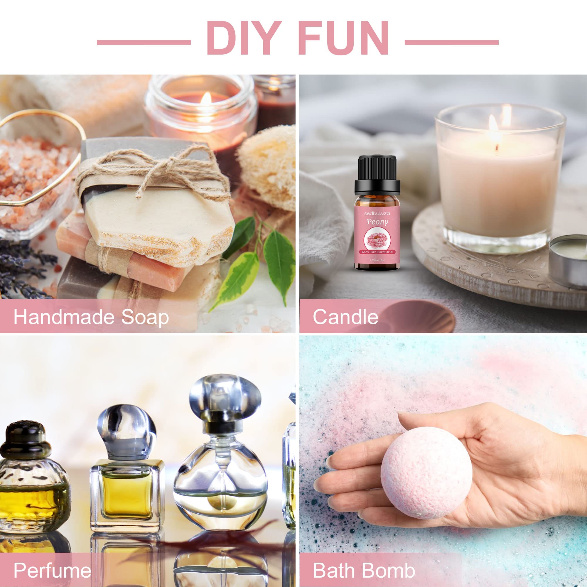 Sedbuwza candle making oil image invites customizable scents.