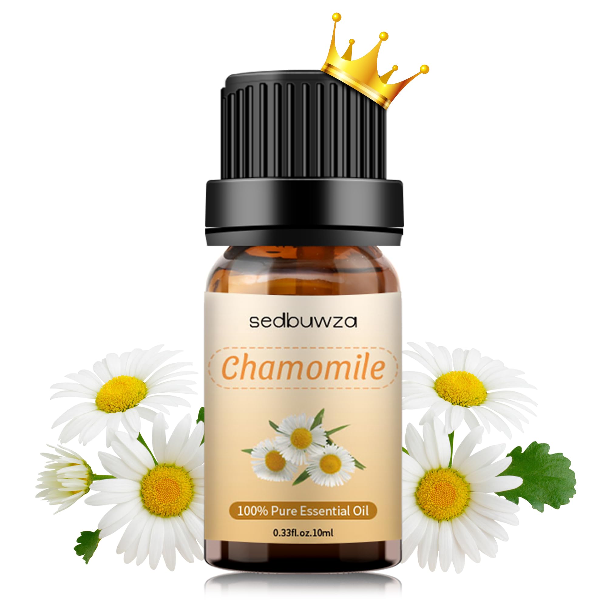 Sedbuwza chamomile oil bottle for diffusers delivering a soothing home scent.