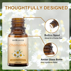 Sedbuwza chamomile oil drops for easy, personalized blends.