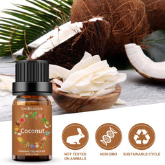 Sedbuwza coconut fragrance oil in diffuser scene creating a breezy tropical ambiance