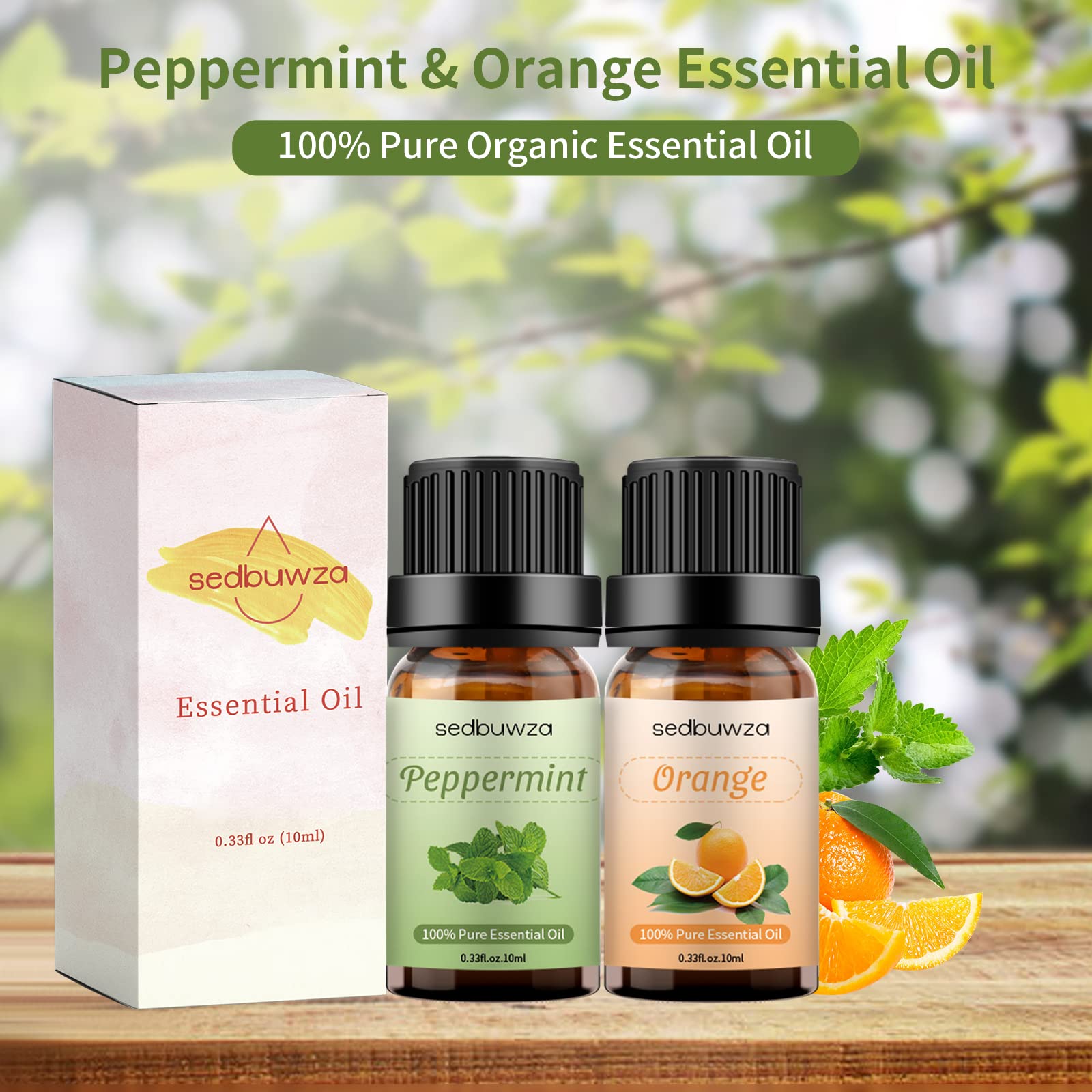 Sedbuwza diffuser usage with peppermint-orange oils to freshen a room
