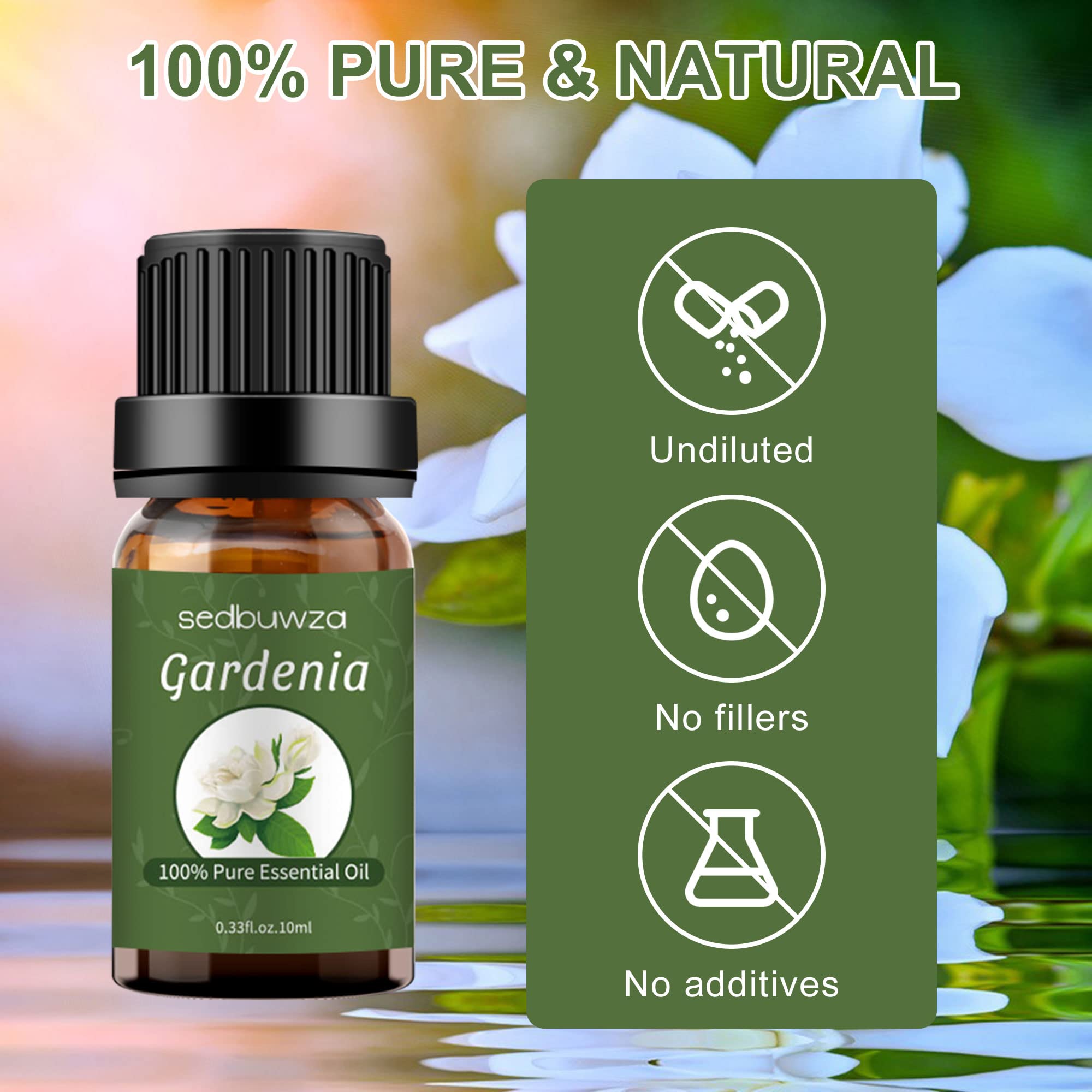 Sedbuwza Gardenia diffuser setup with drops for a fresh room scent