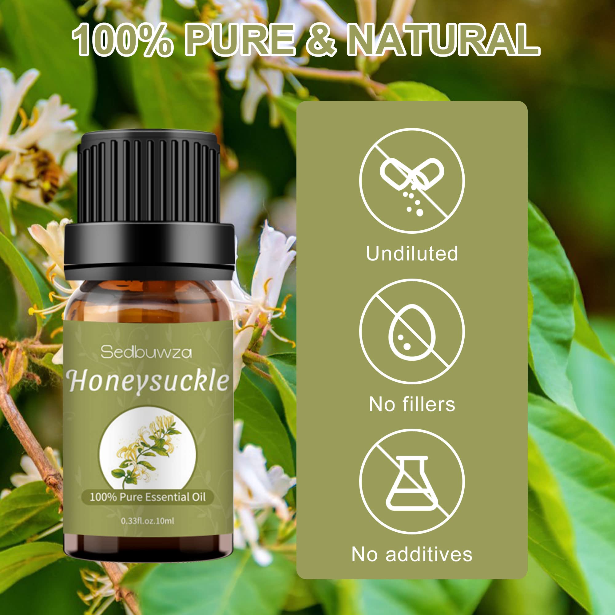 Sedbuwza Honeysuckle diffuser drops ready for refreshing room diffusion and mood lift