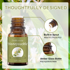 Sedbuwza Honeysuckle fragrance oil label emphasizes natural origin and purity
