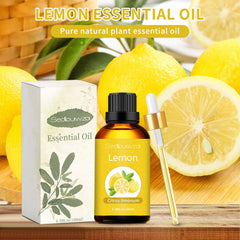 Sedbuwza Lemon Essential Oil amber bottle protects purity.