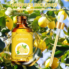 Sedbuwza Lemon Essential Oil in diffuser setup creates fresh ambience.