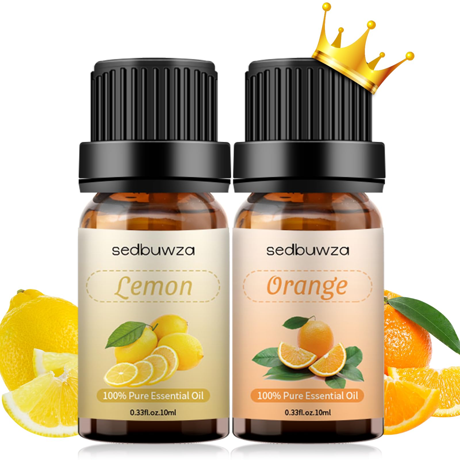 Sedbuwza lemon essential oil bottle in amber glass for diffuser use